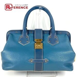 Louis Vuitton Suhali Angenieux Tote Bag Studded Handbag Leather Blue